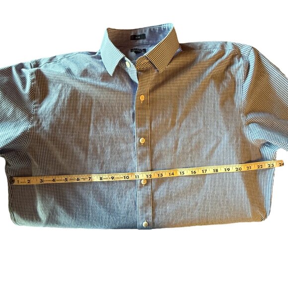 J.Crew‎ Flex Wrinkle-Free Blue Gingham Dress Shirt XL (17-17½) - Picture 5 of 8